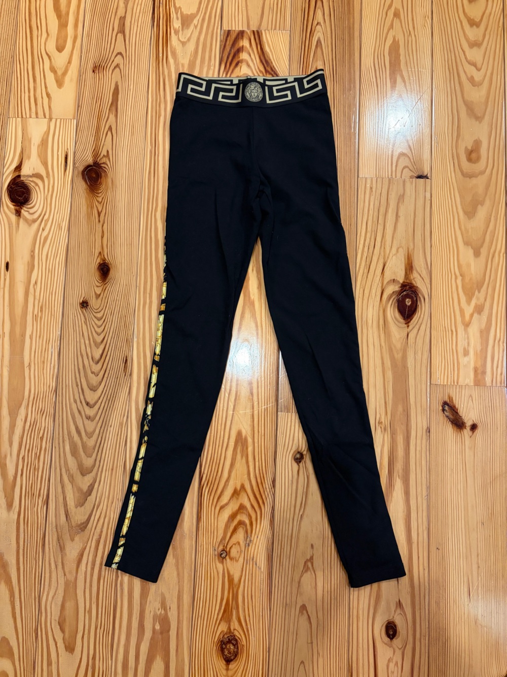 Versace Grecca Border Baroque Striped Leggings
